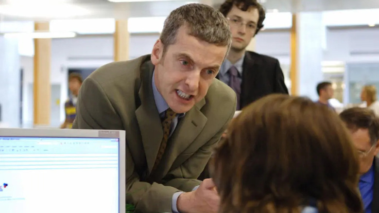 Peter Capaldi as Malcolm Tucker yelling at an employee in The Thick of It