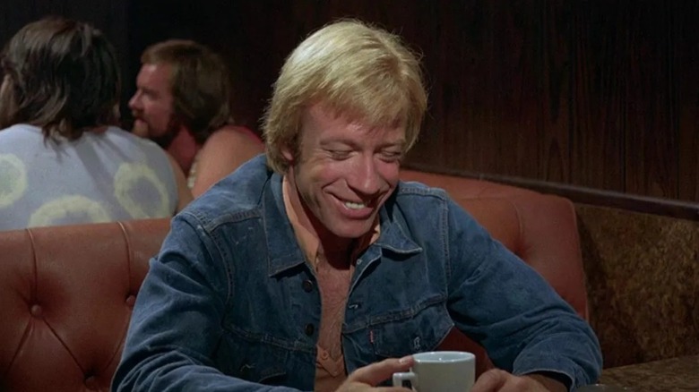 Chuck Norris as JD Dawes laughing in Breaker! Breaker!