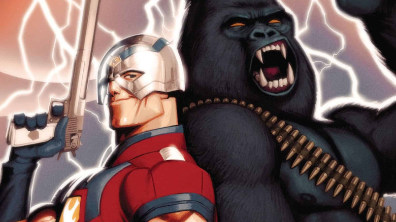 Peacemaker poses with Monsieur Mallah