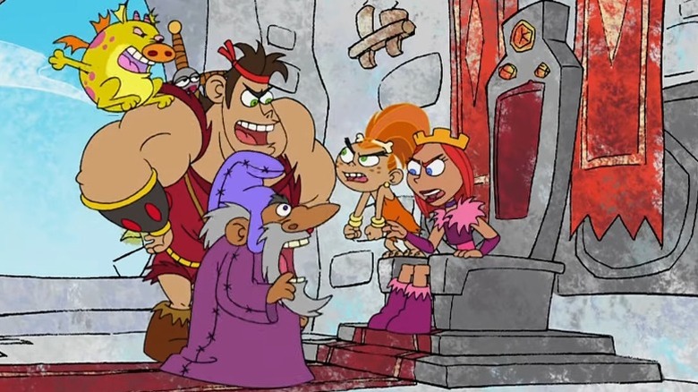 Faffy, Dave, Uncle Oswidge, Fang, and Candy arguing