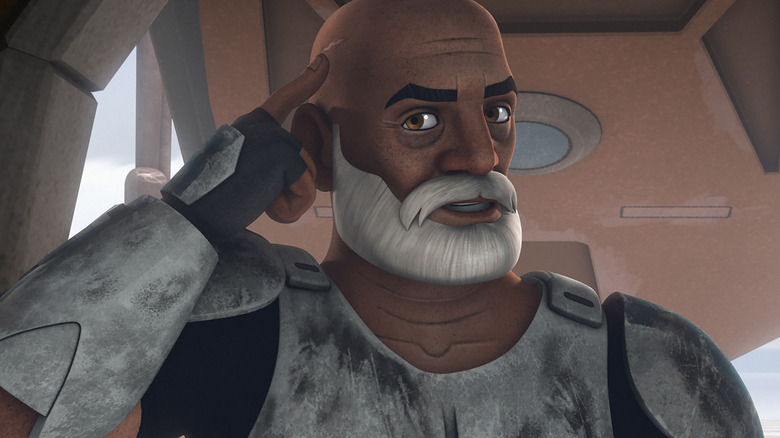 Rex points to a scar