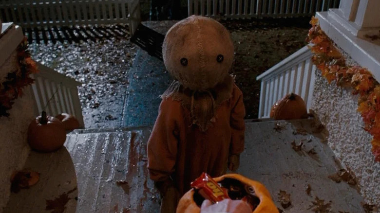 Sam gets candy while trick-or-treating in Trick 'r Treat