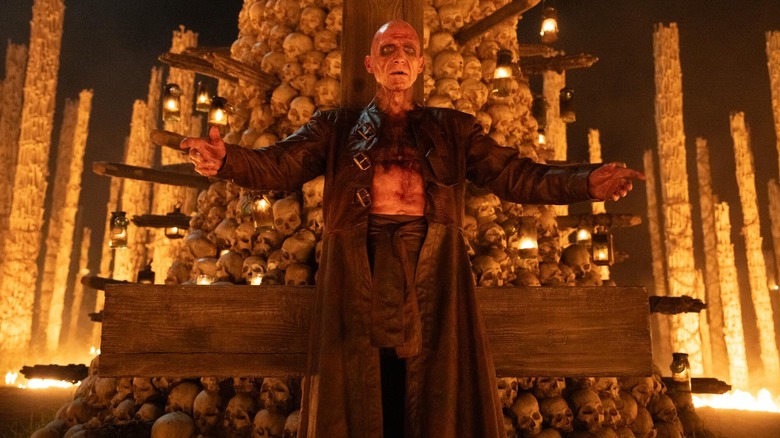 Dr. Kelso in Old Nick form in front of the Bone Temple