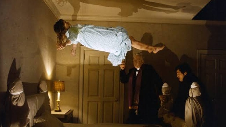 Linda Blair's Regan MacNeil levitating in The Exorcist