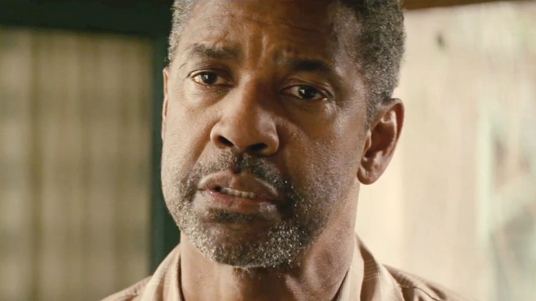 Troy Maxson (Denzel Washington) speaks emotionally in Fences