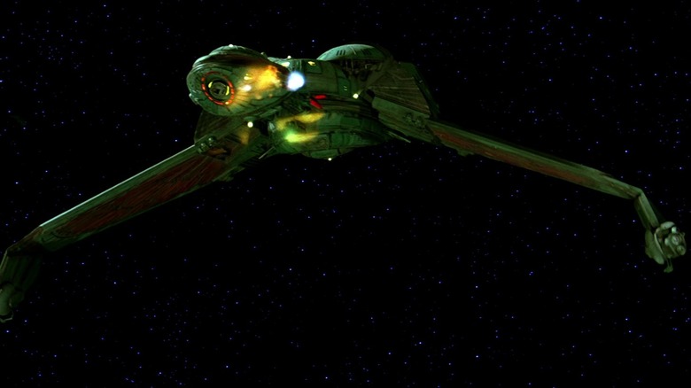 Kruge's Bird of Prey attacks the Enterprise in Star Trek III: The Search for Spock