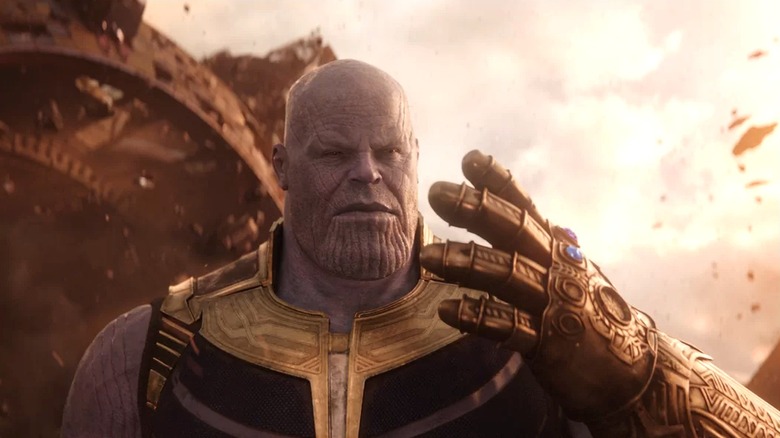 Thanos wearing the Infinity Gauntlet in Avengers Endgame