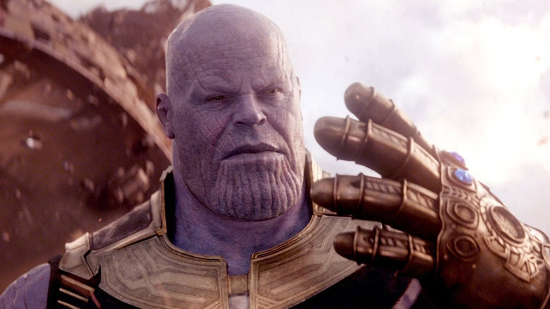 Thanos wearing the Infinity Gauntlet in Avengers: Infinity War