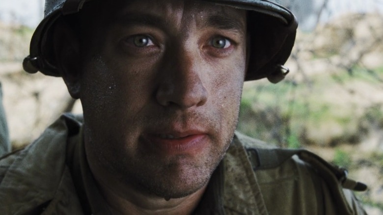 Captain Miller (Tom Hanks) on the beaches of Normandy in Saving Private Ryan