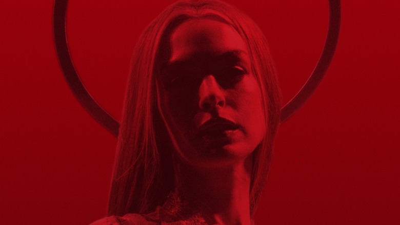 Mother Mary bathed in red in Mother Mary
