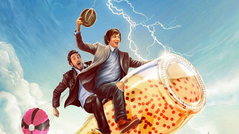 Nirvanna the Band the Show the Movie poster showing Jay and Matt riding Orbitz bottle