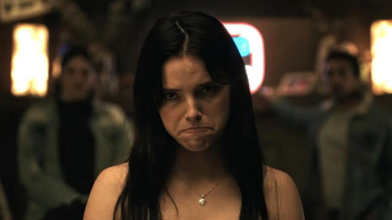 Nikki (Inde Navarrette) frowns dramatically and creepily in Obsession (2026)