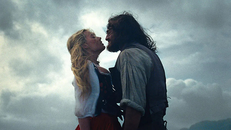 Cathy and Heathcliff get close in Wuthering Heights