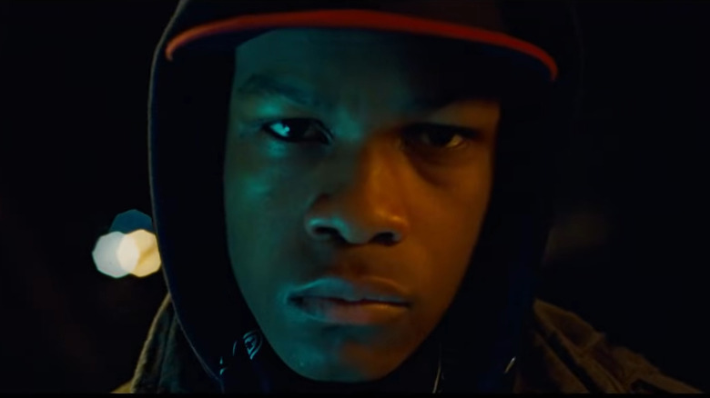 Moses (John Boyega) looks with concern and strength in Attack the Block
