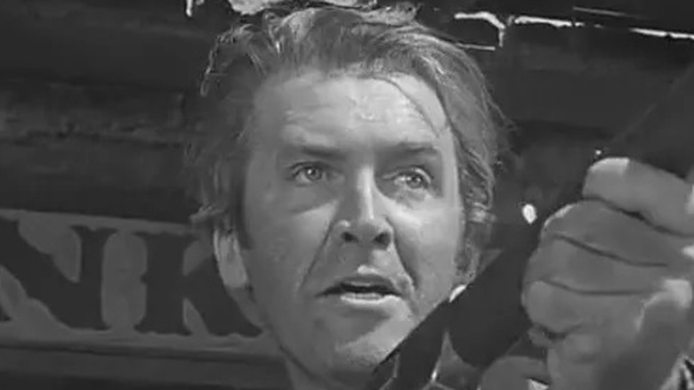 Lin McAdam (James Stewart) looks into the distance