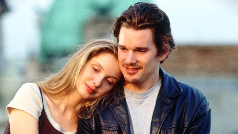 Ethan Hawke as Jesse and Julie Delpy as Céline in Before Sunrise