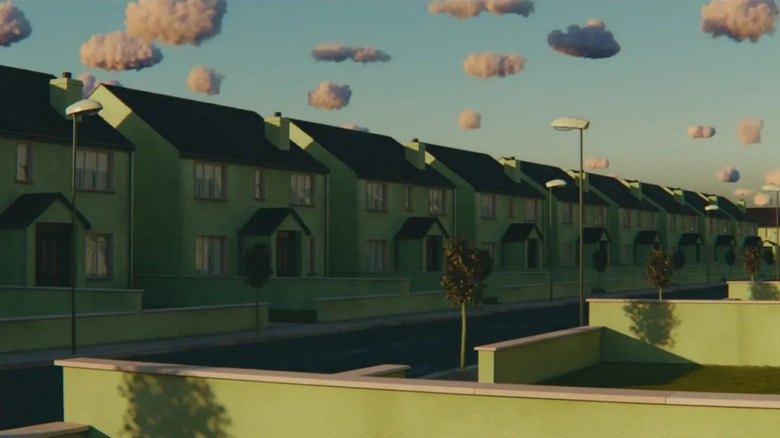 A row of identical homes in Vivarium