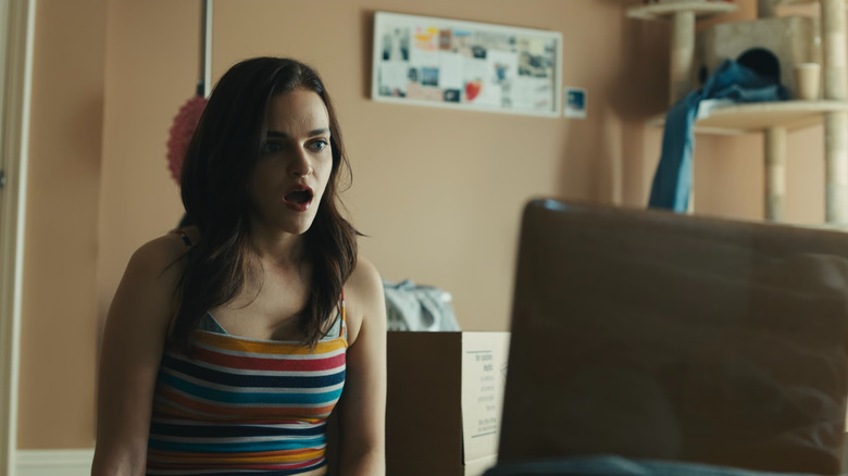 Alice (Madeline Brewer) looking at computer screen in Cam