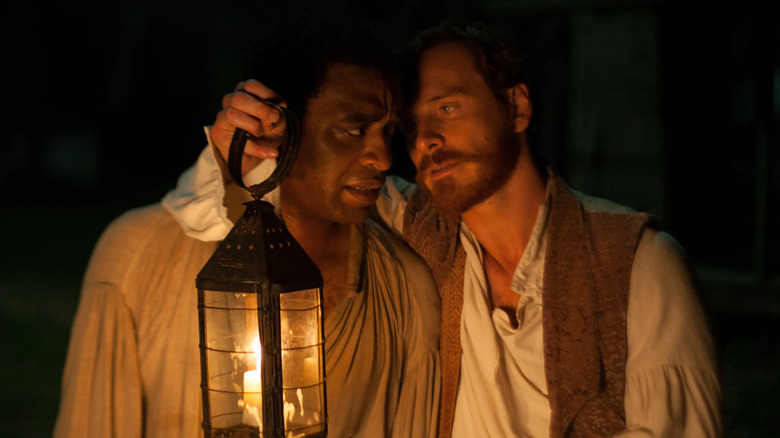 Chiwetel Ejiofor as Solomon Northup and Michael Fassbender as Edwin Epps in 12 Years a Slave.