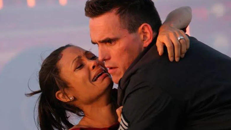 Matt Dillon as Sergeant John Ryan and Thandiwe Newton as Christine Thayer in Crash.