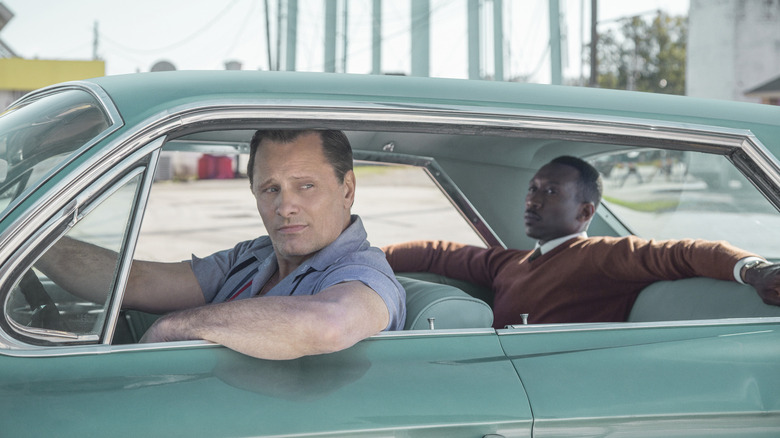 Viggo Mortensen as Tony Lip and Mahershala Ali as Don Shirley in Green Book.