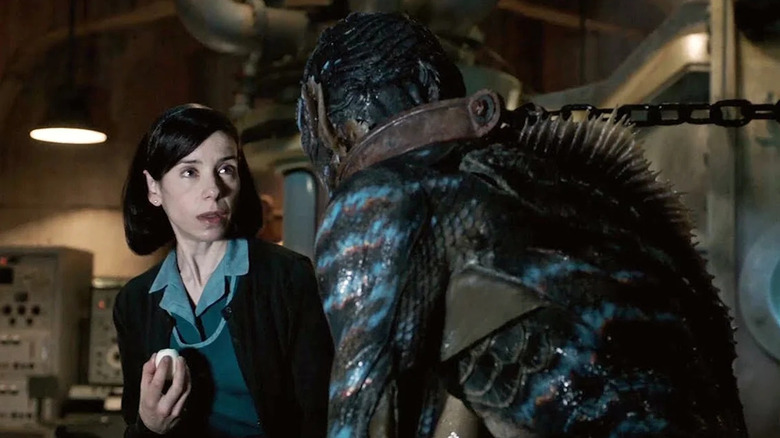 Sally Hawkins as Elisa Esposito and Doug Jones as the Amphibian Man in The Shape of Water.