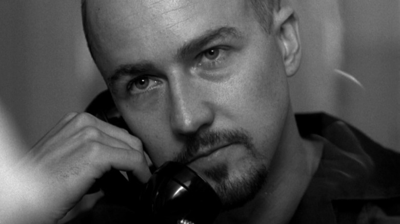 Derek (Edward Norton) holding a phone in American History X