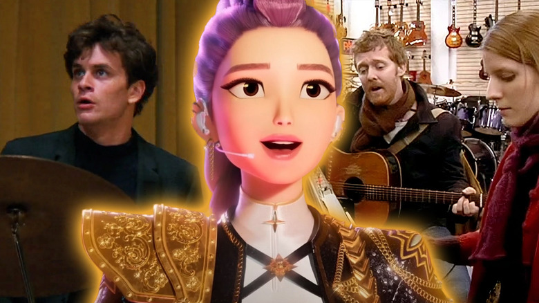 Tom Everett Scott as Guy from That Thing You Do, Rumi of HUNTR/X from K-Pop Demon Hunters, and Glen Hansard and Markéta Irglová as Guy and Girl from Once