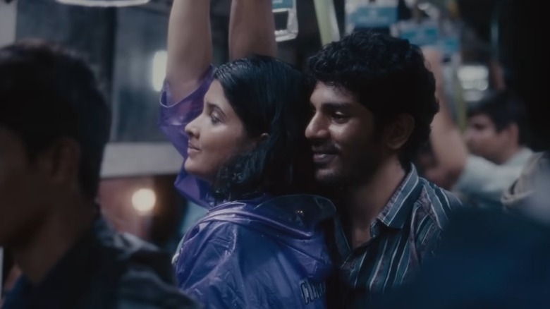 Divya Prabha as Anu and Hridhu Haroon as Shiaz dancing in All We Imagine as Light