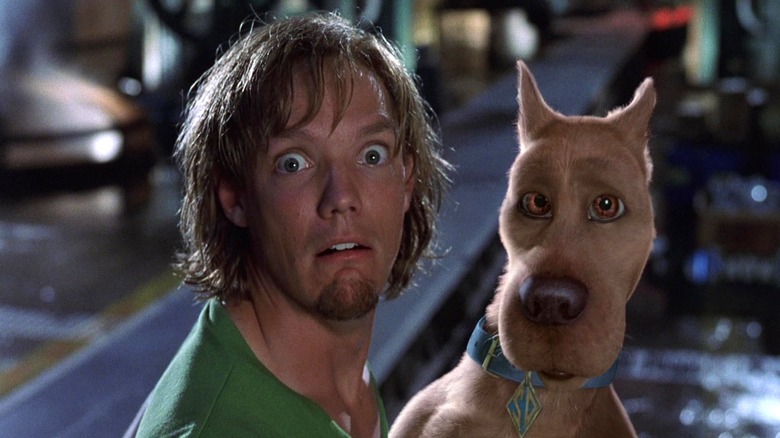 Shaggy and Scooby looking scared