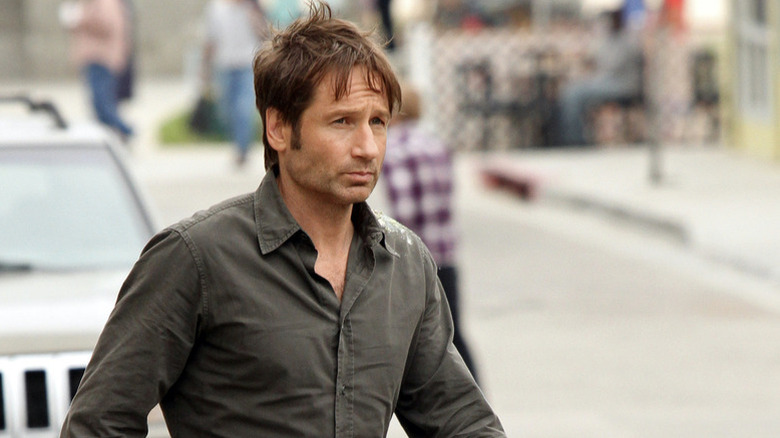 Hank Moody (David Duchovny) walking in the street on Californication