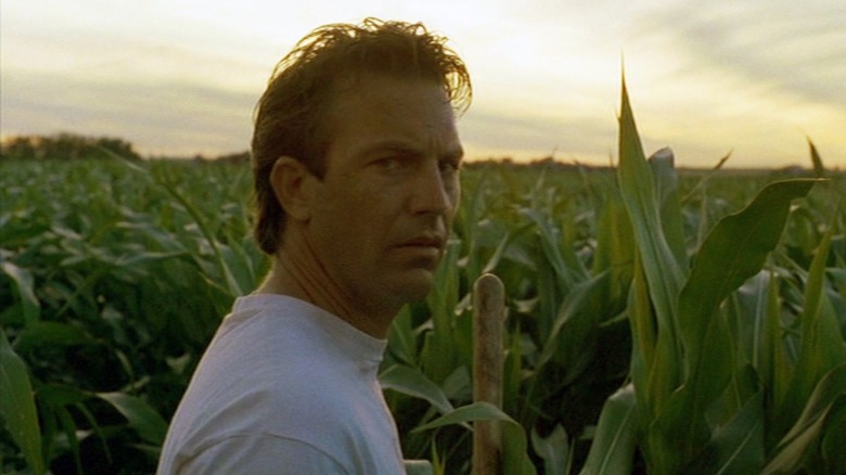 Kevin Costner as Ray, hearing voices in the corn in Field of Dreams