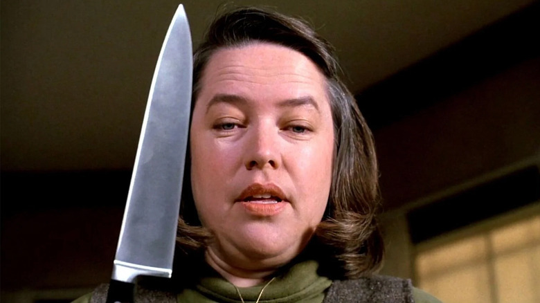 Kathy Bates holds a knife as Annie Wilkes in Misery