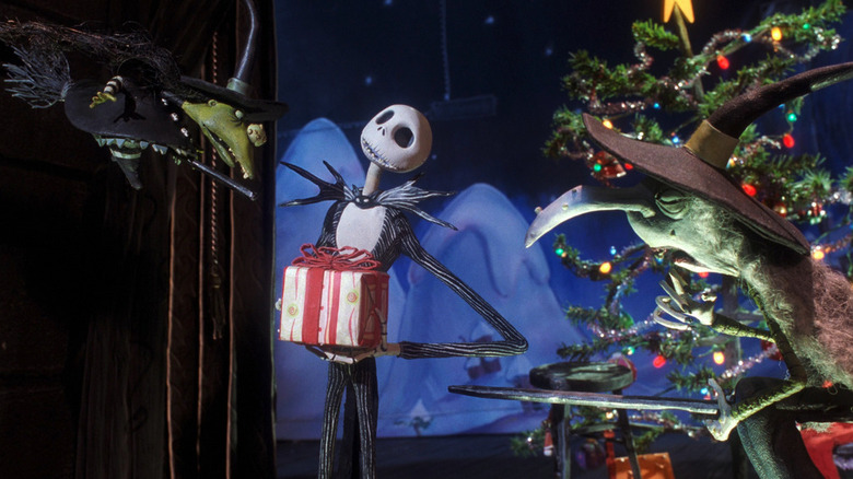 Jack Skellington (Chris Sarandon) instructing witches about Christmas in The Nightmare Before Christmas