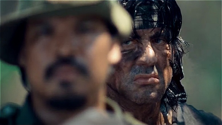 Rambo sneaking behind someone