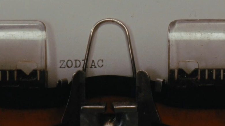 A type writer writing the word Zodiac in Zodiac Killer Project.