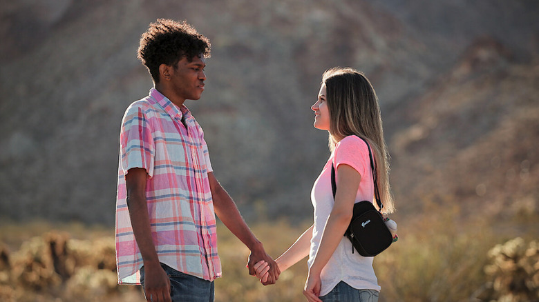 Logan Pereira holding hands with Hailey Kocvara on a date in Love on the Spectrum season 4