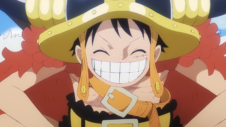 Luffy smiling in One Piece