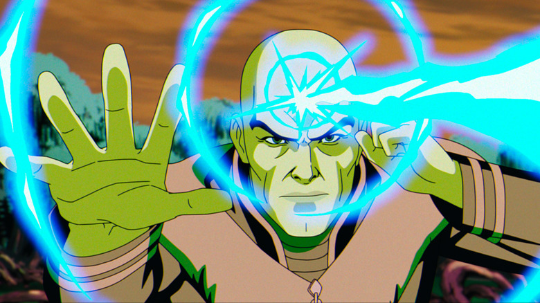 Charles Xavier using his mind powers in X-Men '97