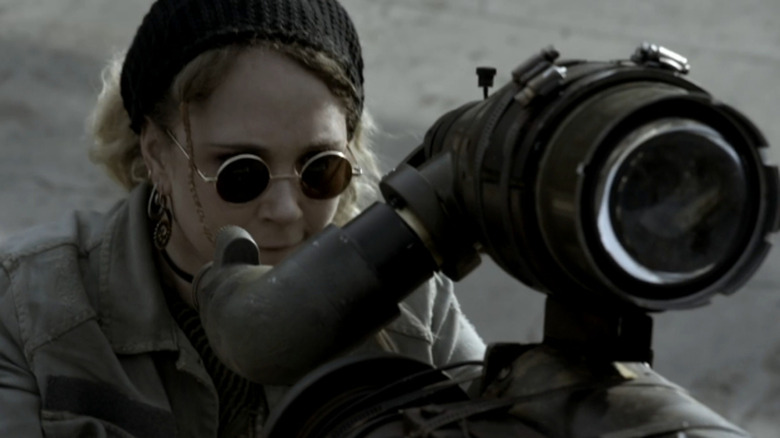Juno Temple as Emily looking through telescope in the Electric Dreams episode Autofac