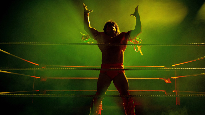 The silhouette of The Ultimate Warrior from Dark Side of the Ring