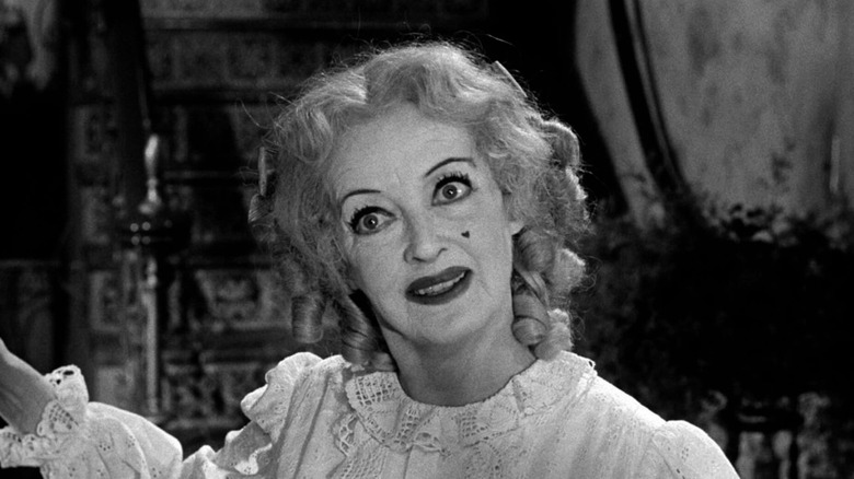Whatever Happened to Baby Jane close-up of Bette Davis in make-up