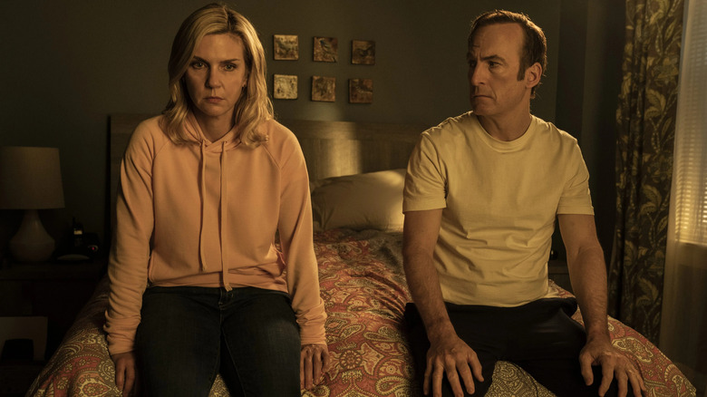 Better Call Saul Rhea Seehorn as Kim Wexler and Bob Odenkirk as Jimmy McGill / Saul Goodman