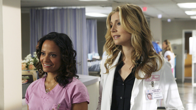 Judy Reyes and Sarah Chalke in Scrubs