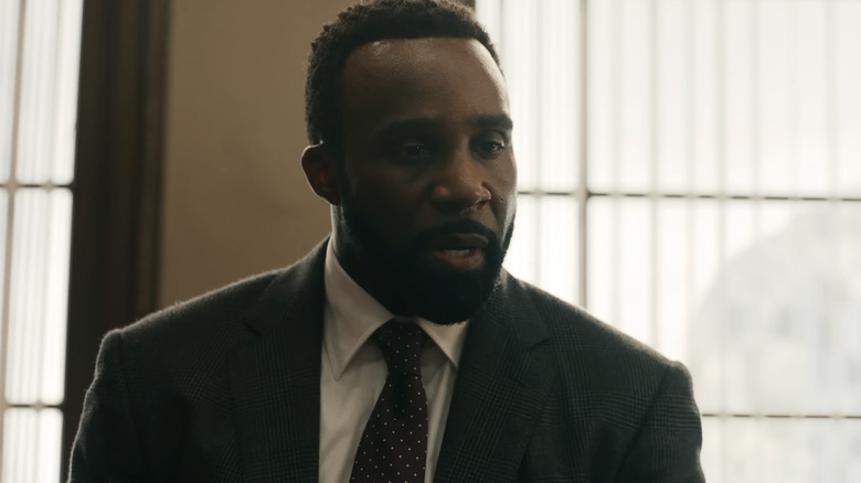 Bill Metzger (Tramell Tillman) in an office in Spider-Man: Brand New Day