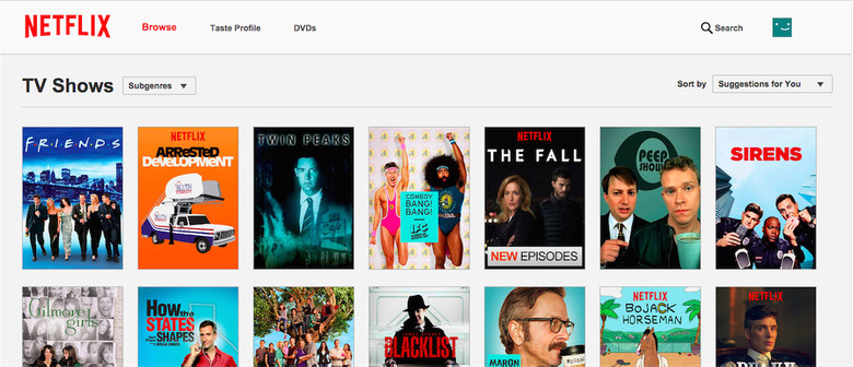 Netflix TV page