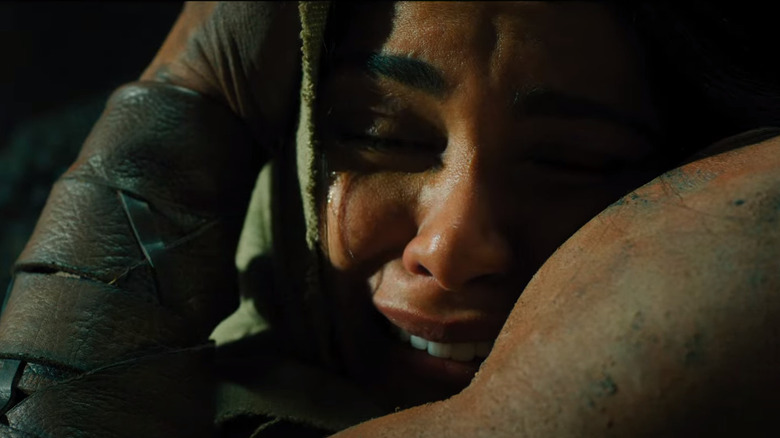 Black Adam woman crying