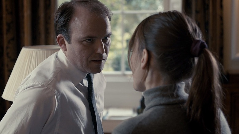Callow talking to his wife on Black Mirror