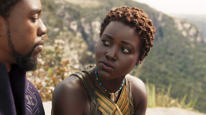Chadwick Boseman and Lupita Nyong'o in Black Panther