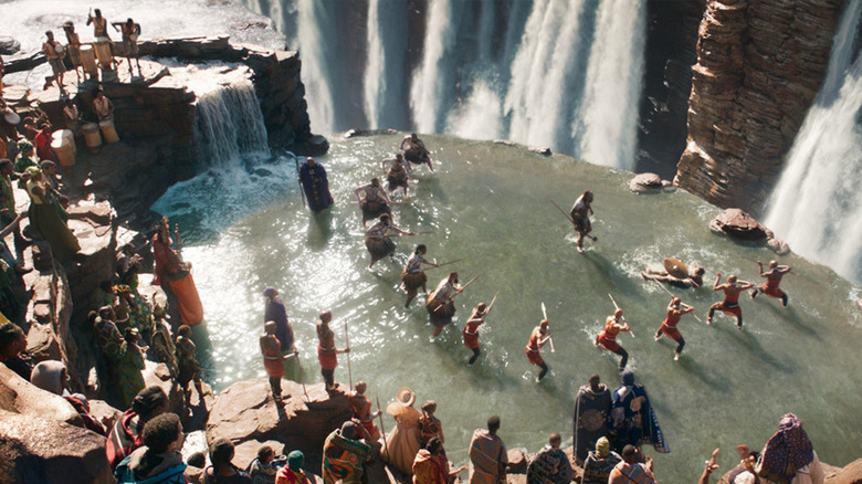 Black Panther waterfall scene